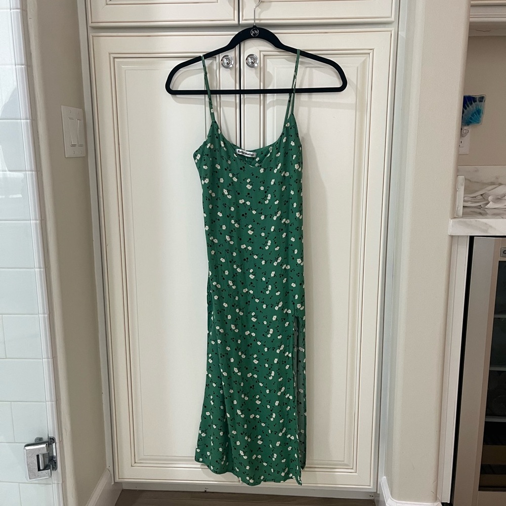 Reformation green maxi dress